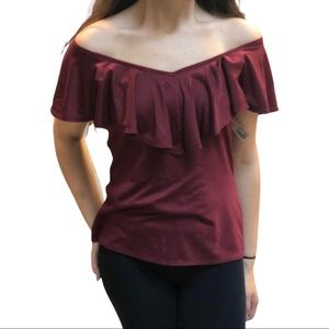 NWT maroon off the shoulder top